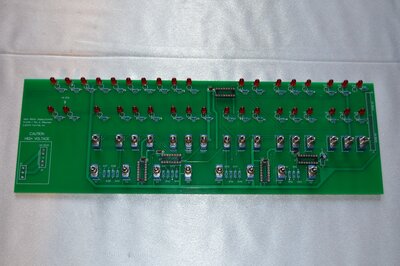 Front-panel boards with lights installed