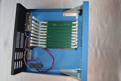 9-slot backpanel mounted in cabinet