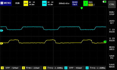 Ch1 connected to IC-Q 13, Ch2 connected to IC-Q 5