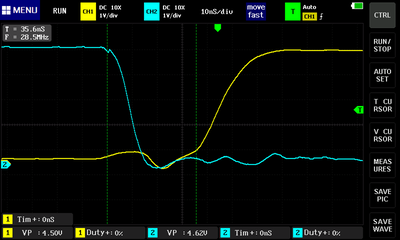 1v/div and 10ns/div
