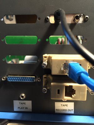 Back view with amp power switch and speaker connector