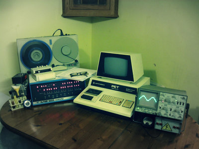 Mock-up photo of a vintage lab setup